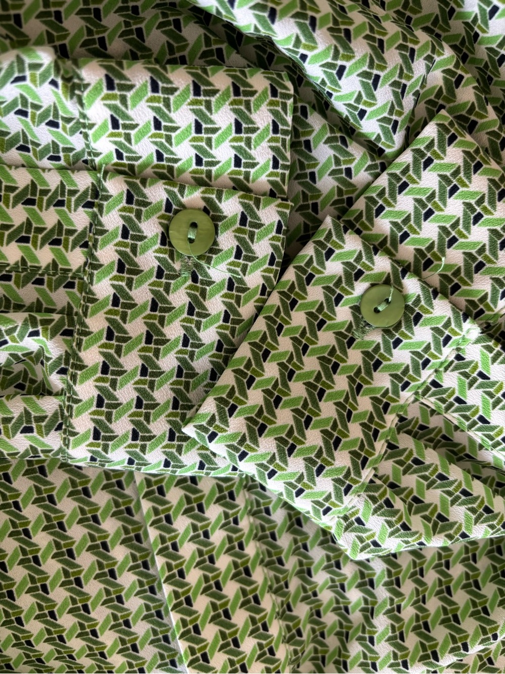 Tuckernuck Geometric Gingham Print Asymmetrical Free Flow Shirt Dress Medium - Picture 8 of 14